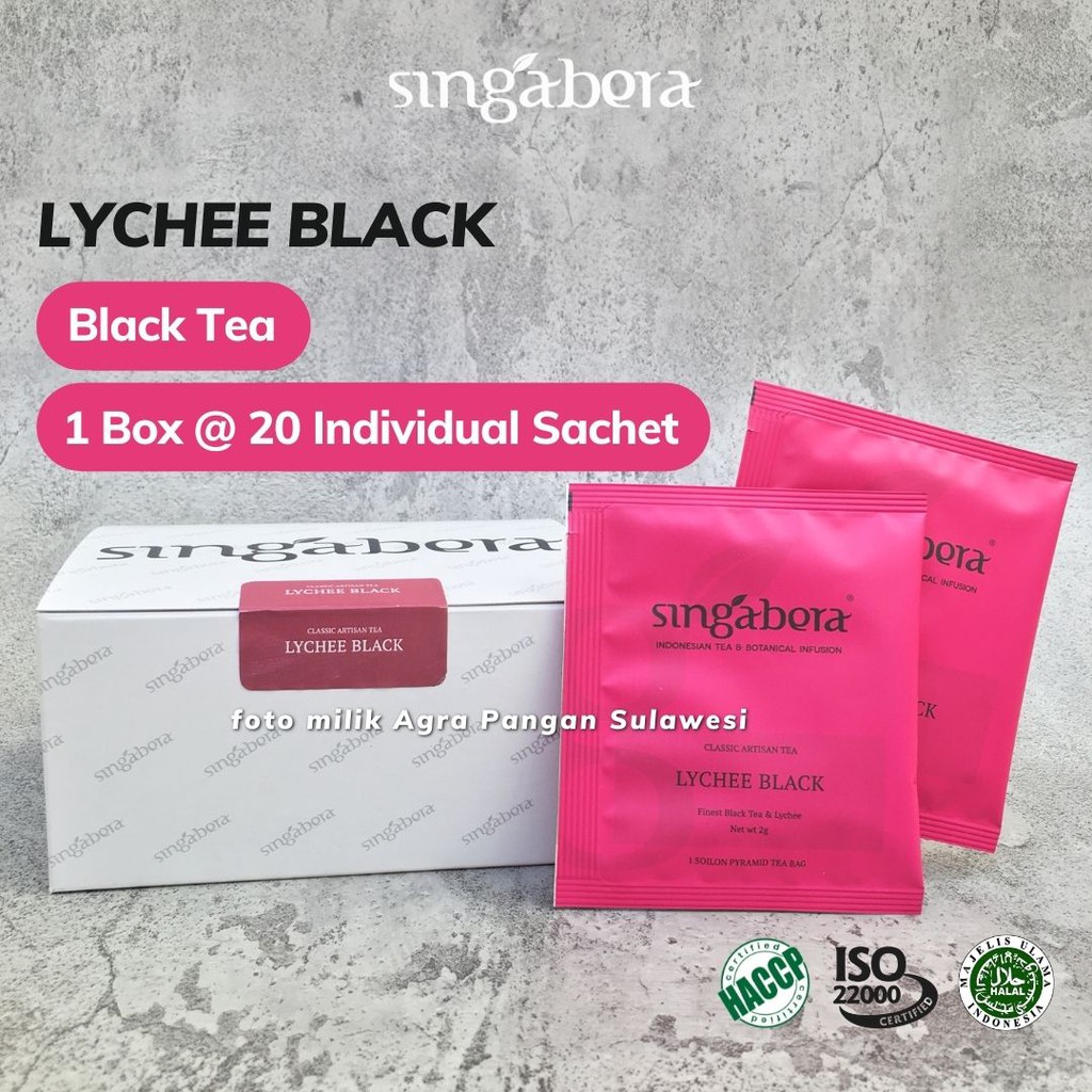 

Lychee Black Tea Singabera Teh Hitam Leci Celup Individual Teabag Artisan Cafe Resto Hotel Indonesia