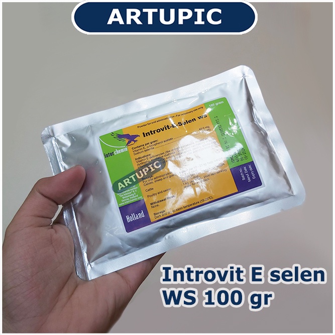 Introvit E selen WS 100 gr Vitamin Selenium Antioksidan Kekebalan Tubuh Mengatasi Stres Reproduksi Kesuburan Sapi Babi Kambing Domba Ayam