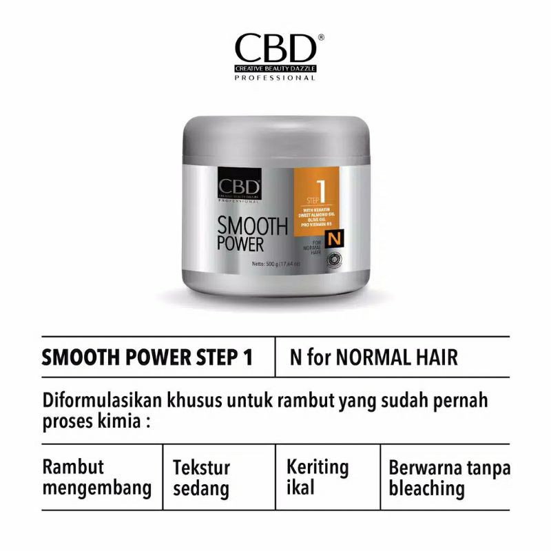 CBD STEP 1 500 GR Smooth Power Pelurus Rambut Smoothing Rebonding