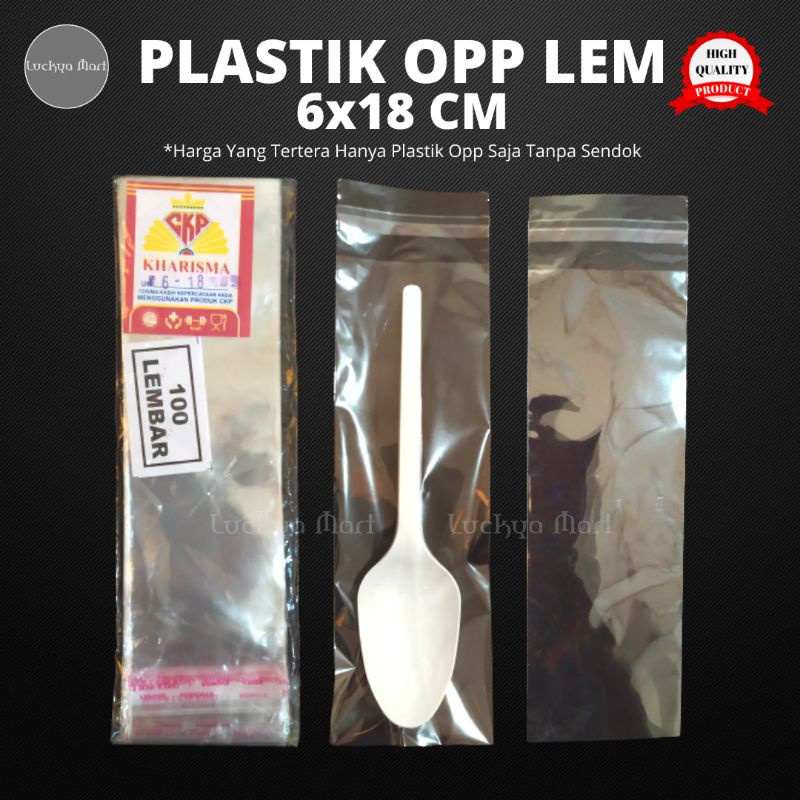 Jual Isi 100 Pcs Plastik Opp 6x18 Cm Seal Lem Plastik Opp Untuk