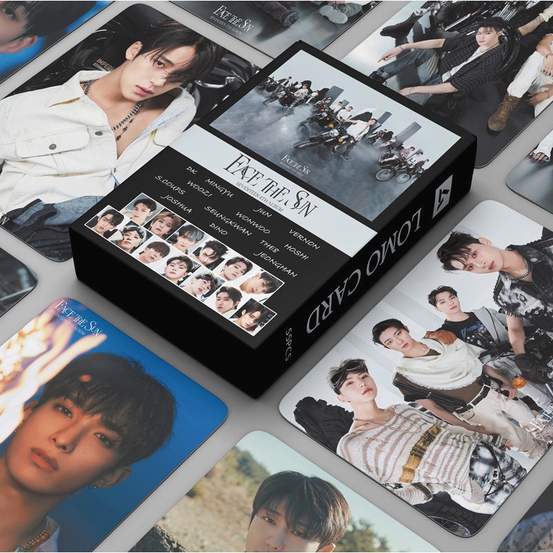 55pcs / Kotak Kartu Foto LOMO Desain SEVENTEEN FACE THE SUN Album