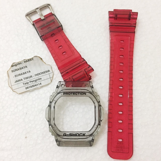 BNB Gshock DW5600 SMOKE RED Strap Besel Casio G-shock