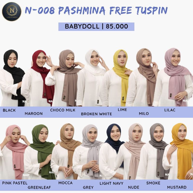 PASMINA POLOS N008 FREE TUSPIN || NADHEERA LUXURY