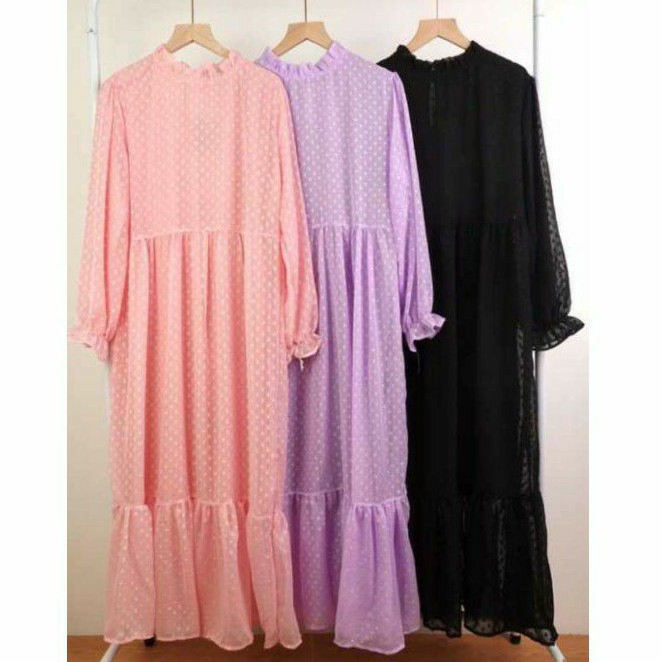 Dress bangkok clarissa chifon rubiah full puring premium quality impor