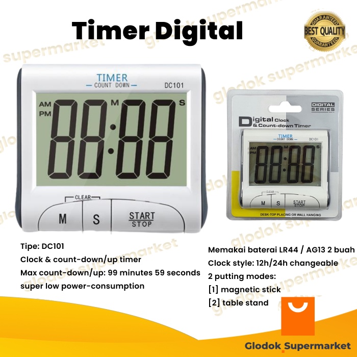 Timer Digital Count Down Kitchen Alarm Dapur DC101 Jam Countdown Clock Masak