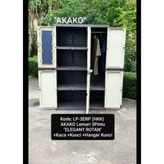LEMARI PLASTIK 3 PINTU GANTUNG KUNCI AKAKO ELEGANT LP 3 LEMARI PLASTIK 3 PINTU GANTUNG KUNCI AKAKO ELEGANT LP 3