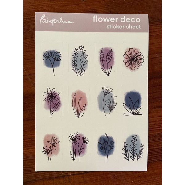 

Sticker Sheet Flower Deco (stiker vinyl waterproof)