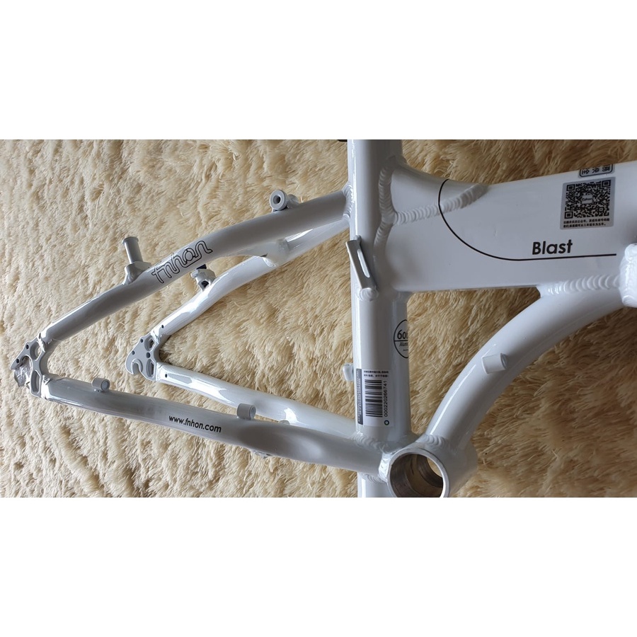 Frame Fork plus Handlepost Fnhon Blast V Brake 20 22 inch Warna Putih Alloy