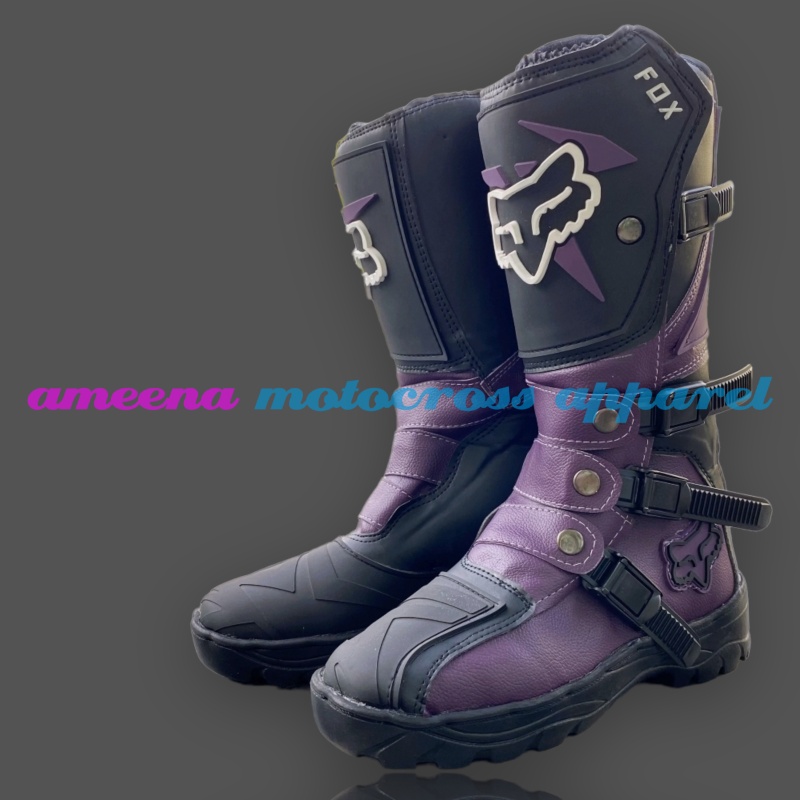 Sepatu MX Boots SV - Sepatu Trail - Sepatu Motocross - Sepatu Enduro - Sepatu Adventure - Sepatu Touring Moto - Purple Black