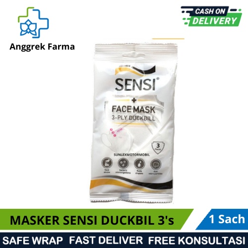 MASKER SENSI DUCKBILL ISI 3 / MASKER MEDIS SENSI