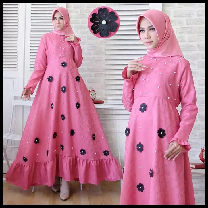 BAJU GAMIS SYARI WANITA MUSLIM BUSANA PESTA LONG DRES MURAH ORIGINAL - FANTA