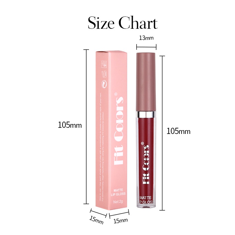 Fit Colors (COD) Matte Lip Cream Lipstick Long Lasting Lipstick Lip Gloss Melting Matte Lip Tint Waterproof And Drable Lipstick Cair Mate Boba Hanasui kosmetik