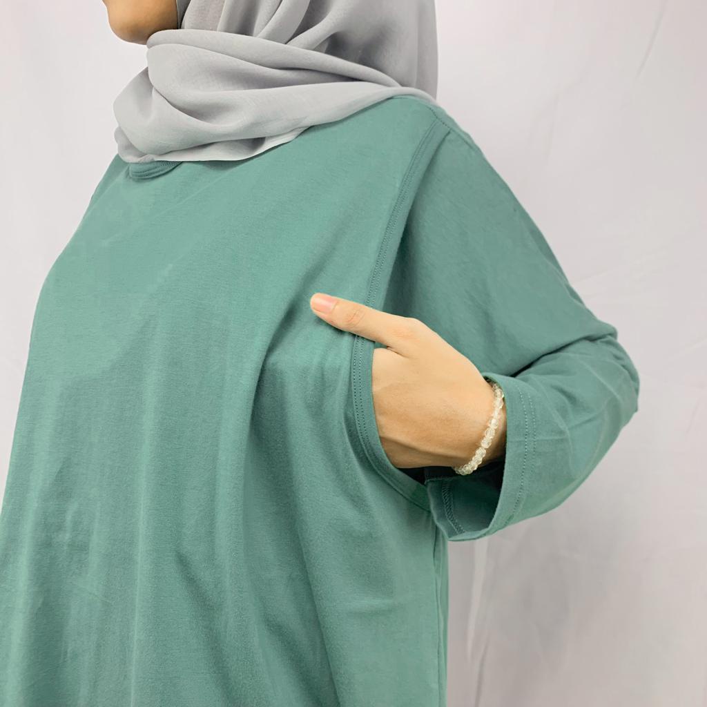 LITTLE JENNA - KAOS WANITA COTTON BATWING JUMBO OVERSIZE EARTH TONE SERIES BUSUI FRIENDLY