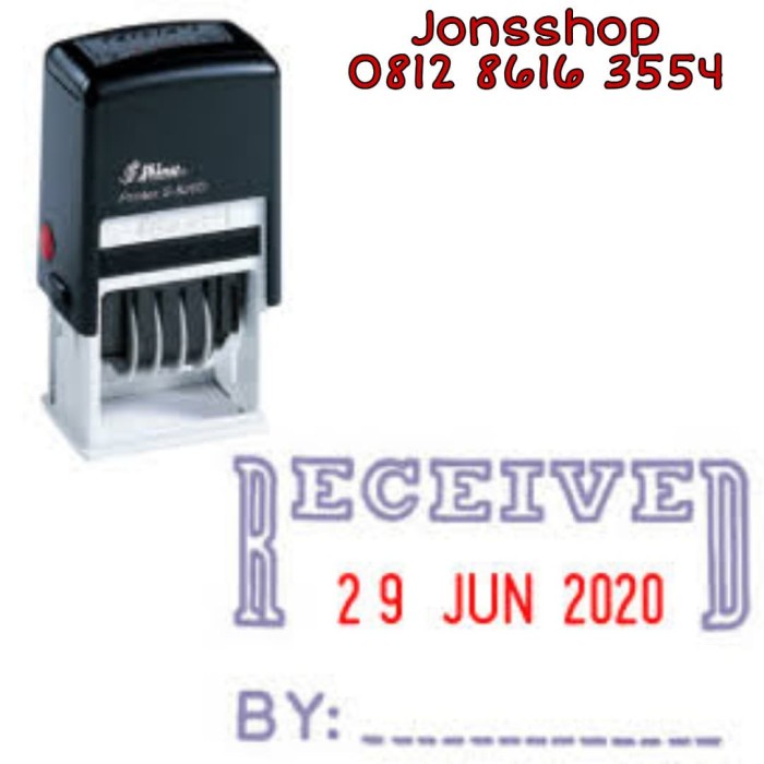 

(TERLARIS) STAMPEL RECEIVED SHINY S - 402 RECEIVED PLUS TANGGAL Self-Inking