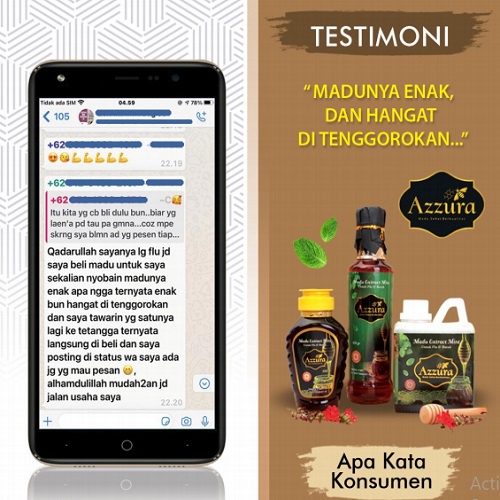Madu Extract Mint Madu Herbal Azzura | Madu Flu Batuk Pernafasan dan Hidung Tersumbat [ 300/450/500 gram ]-6