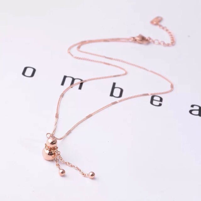 [ Bayar Ditempat ] Kalung Multiplayer Titanium Gold Anti Karat Liontin Bobba / Accesories Wanita Korean Style / Kalung Aesthetic Korea Terbaru