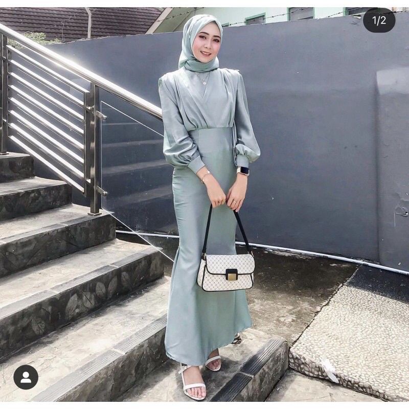 Kinan dress Dress lengan balon Dress pesta jumbo Dress kondangan Dress wisuda Olivia dress Rawnie dr