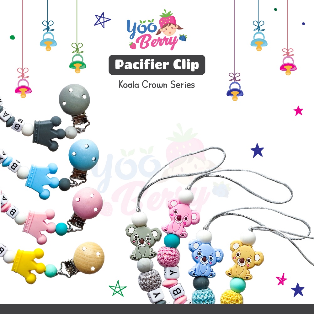 YooBerry Mart Pacifier Chain Tali Empeng Bayi Koala Crown Series Berry Mart