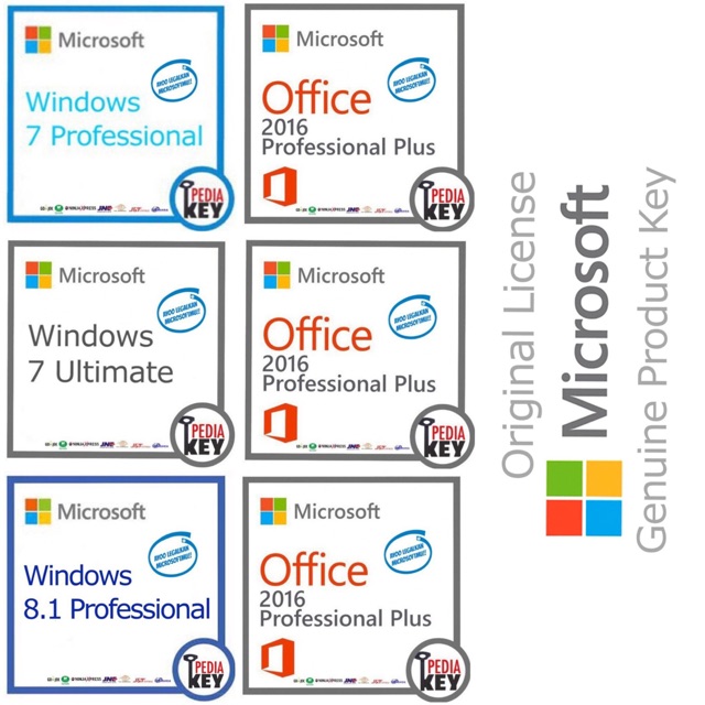 Paket Windows 7 8 1 Pro Ultimate Office 2016 Pro Plus Original