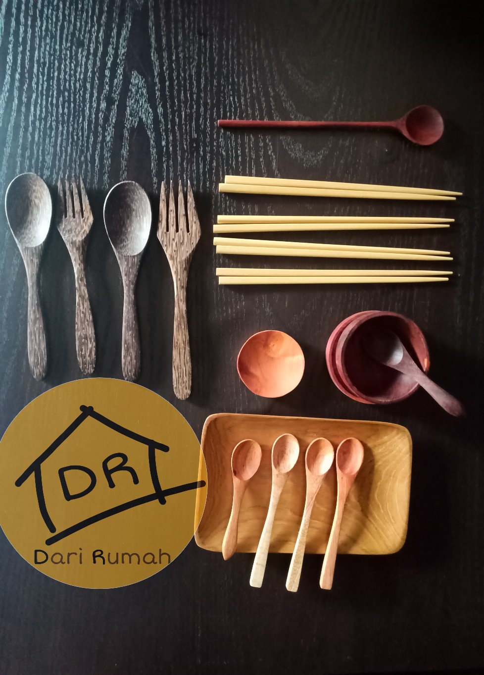 Sendok Garpu Kayu Set 17cm Aren