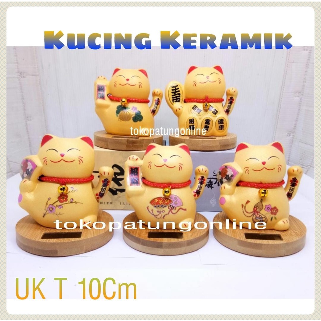 Kucing Lucky Cat Maneko Neki Keramik Emas 21A