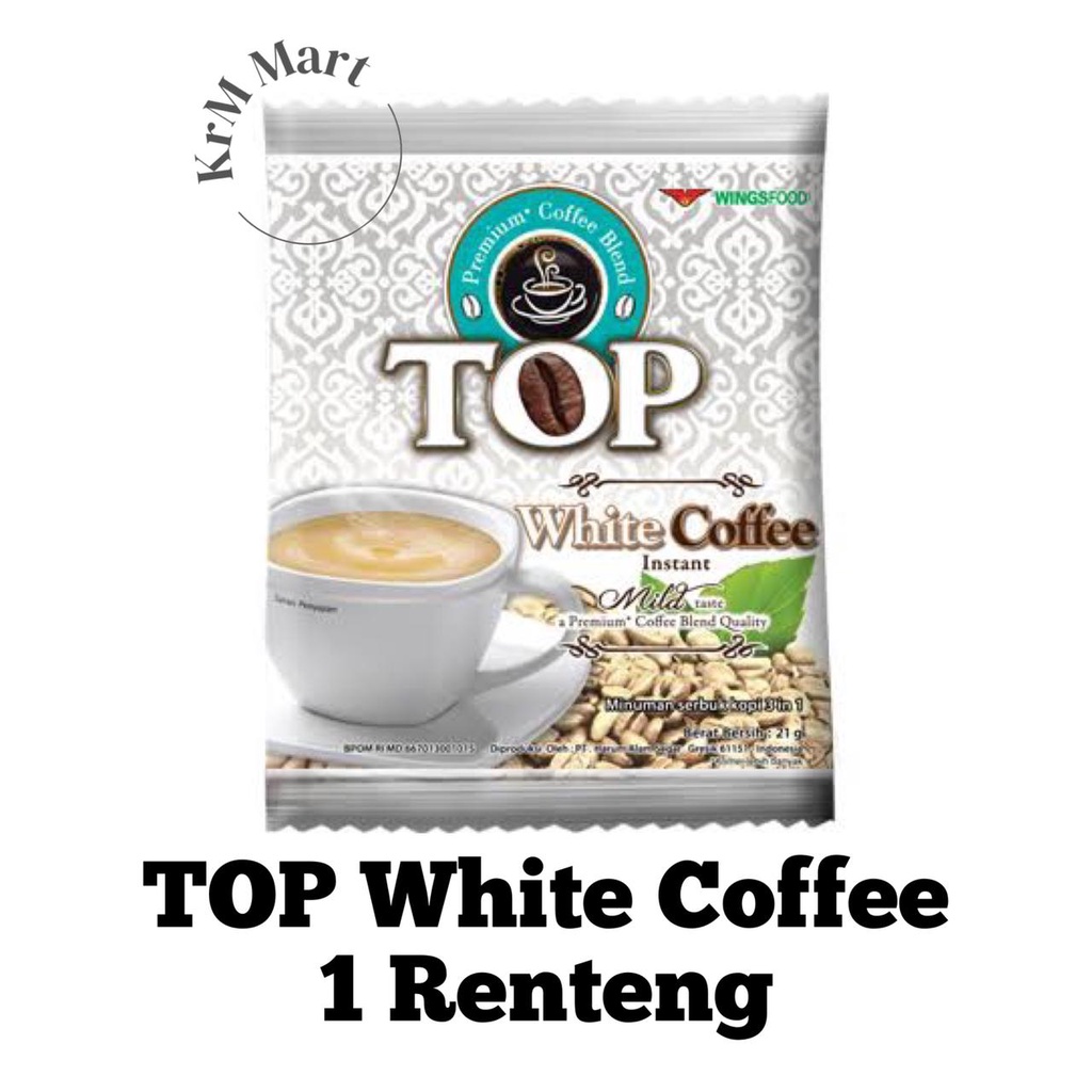 Top White Coffee 1 renteng isi 12 sachet renceng kopi bubuk instan