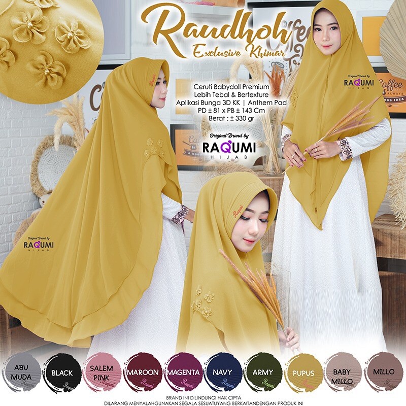 [Original Raqumi]Roudhoh Exlusive Khimar by Raqumi Hijab