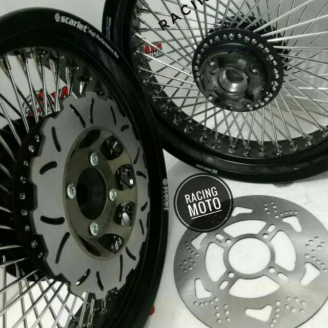 SEPAKET VELG PCX LOKAL RING 14 LEBAR 300-350 FREE CAKRAM PLUS STEL VELG JARI2 SERIBU WARNA BISA REQ