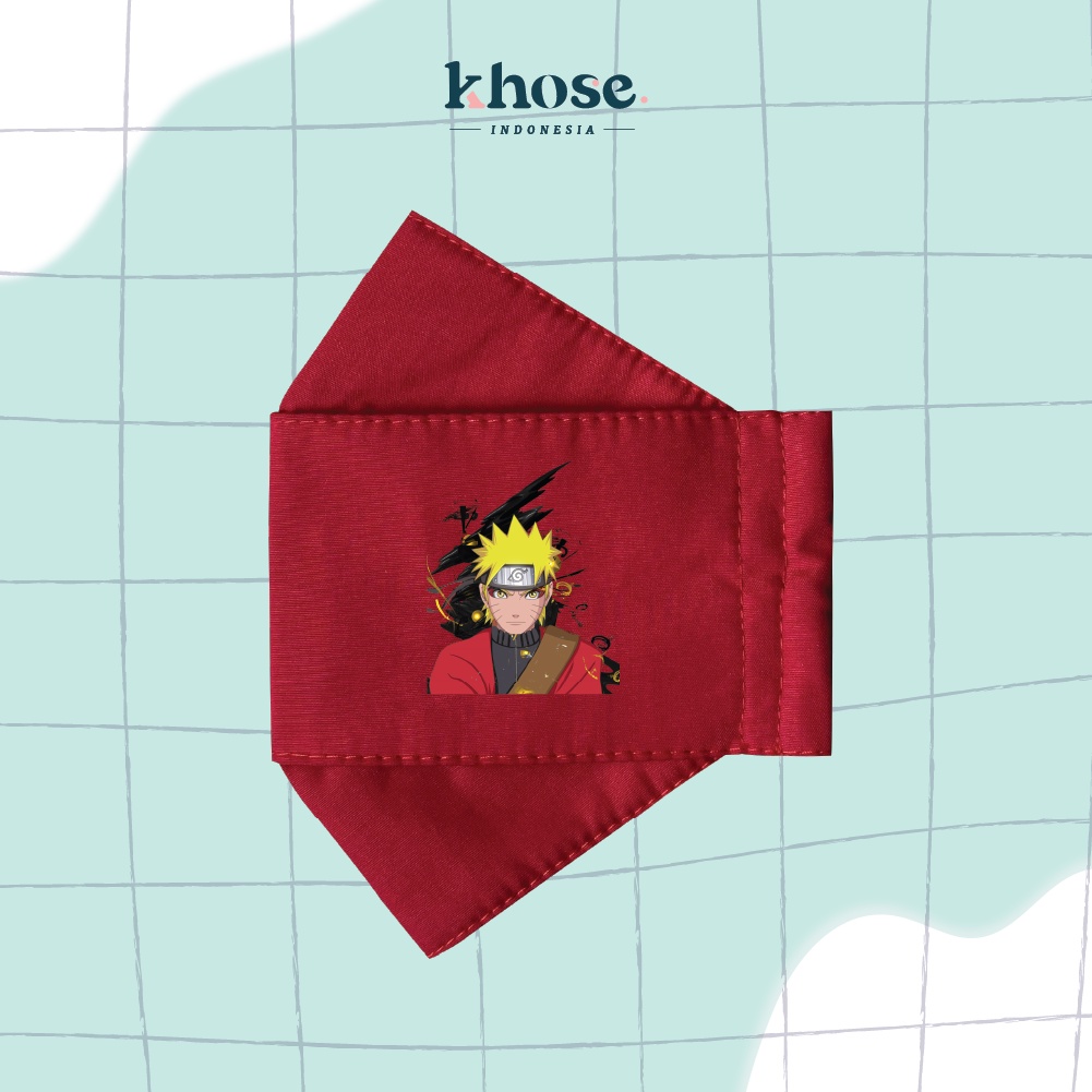 KHOSE Masker Kain 3D 3Ply DEWASA Water Resistant NARUTO AND FRIENDS Sablon Digital / MASKER ANIME