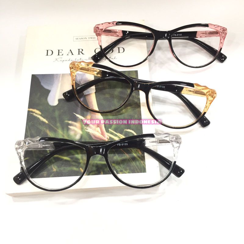 9155 Kacamata Baca Model Cat Eye +1.00 sd +4.00 Fashion Cewek