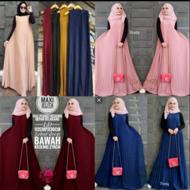 Maxi jelita / gamis plisket