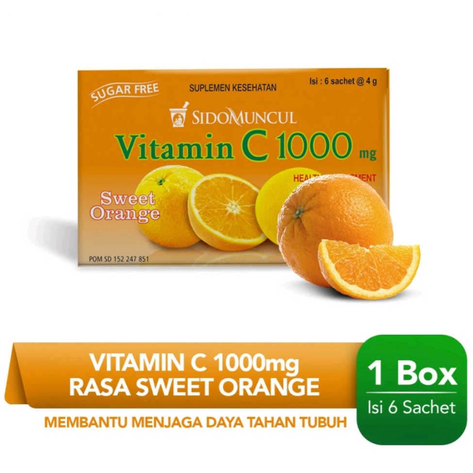 

Suplemen Vitamin C1000 Sidomuncul Sweet Orange (1 box 6 sachet)