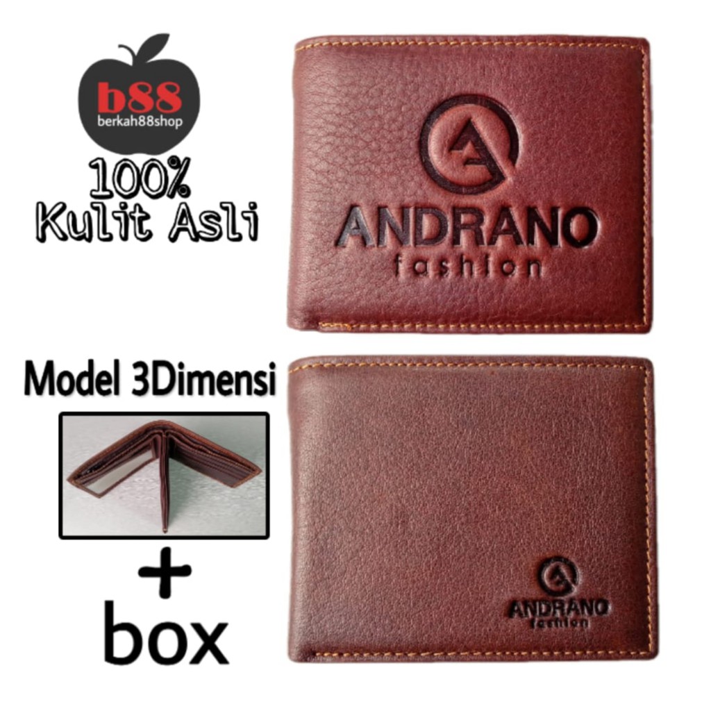 Dompet Pria 3D Kulit Asli AND5022 Coffee Import Dompet Kulit