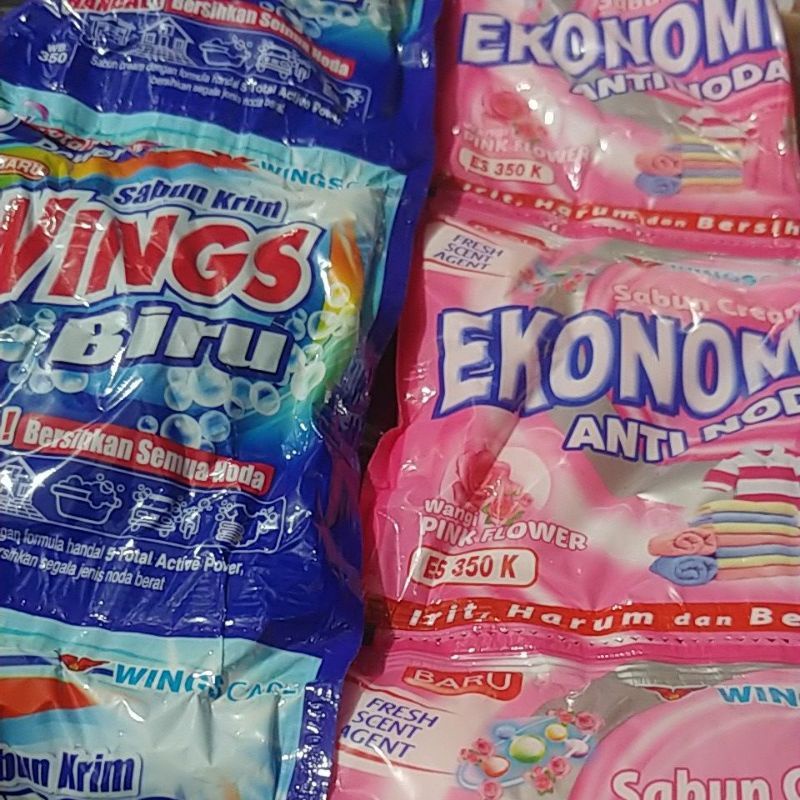 SABUN CREAM EKONOMI/WINGS BIRU 350K 1 SACHET
