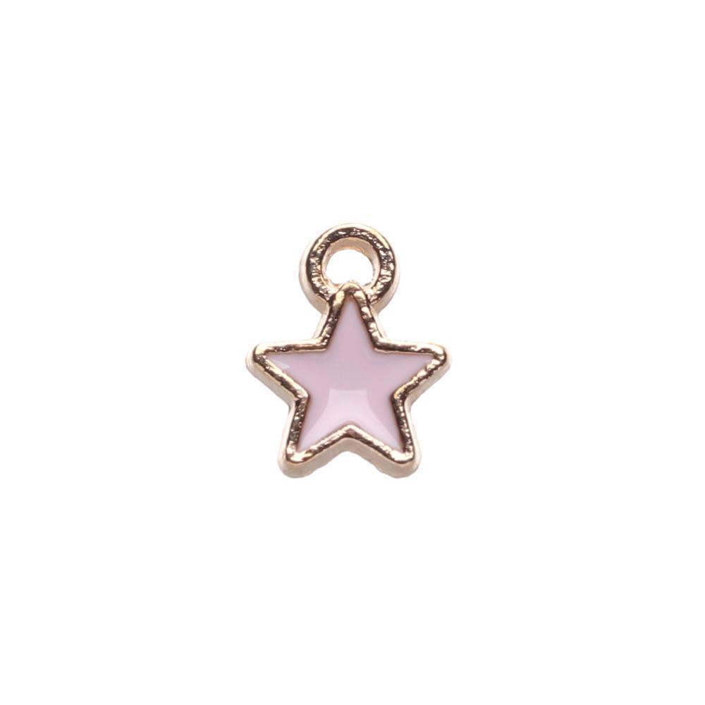 Suyo 50 Pcs Enamel Bintang Charms 6mm Handmade Kalung Permen Warna Anting Gelang Pentagram Liontin