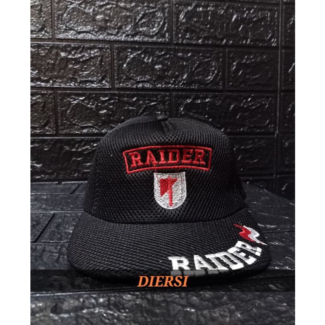 TOPI DOUBLE MESH BORDIR RAIDER/TOPI RAIDER BORDIR/TOPI TENTARA