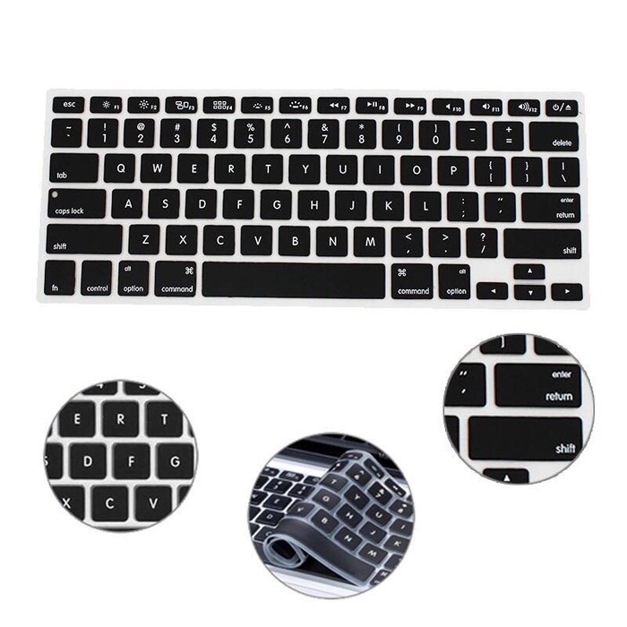 Silicone Cover Skin Keyboard Protector for MacBook Air 11.6&quot; - Black