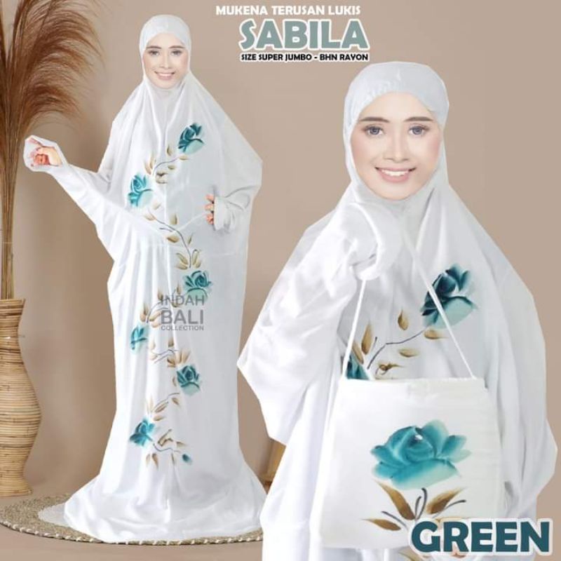 [BISA COD] MUKENA TERUSAN LUKIS RAYON BALI WARNA PUTIH SIZE JUMBO/MUKENA DEWASA ADEM MURAH
