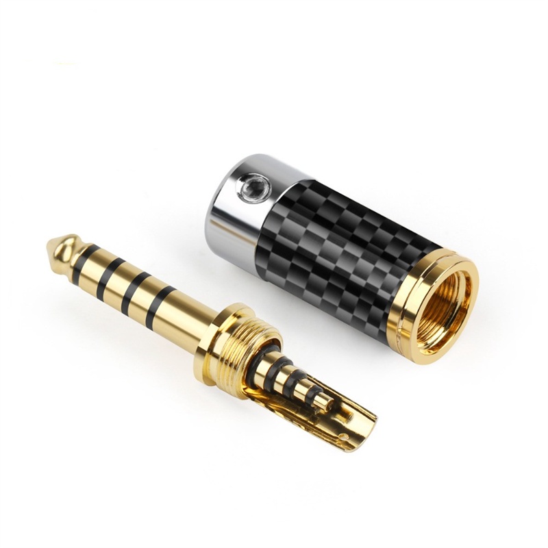 1pc Adapter Jack Audio Stereo 5 Pole 4.4mm Bahan Carbon Fiber Lapis Rhodium Untuk Nw-Wm1Za4.4