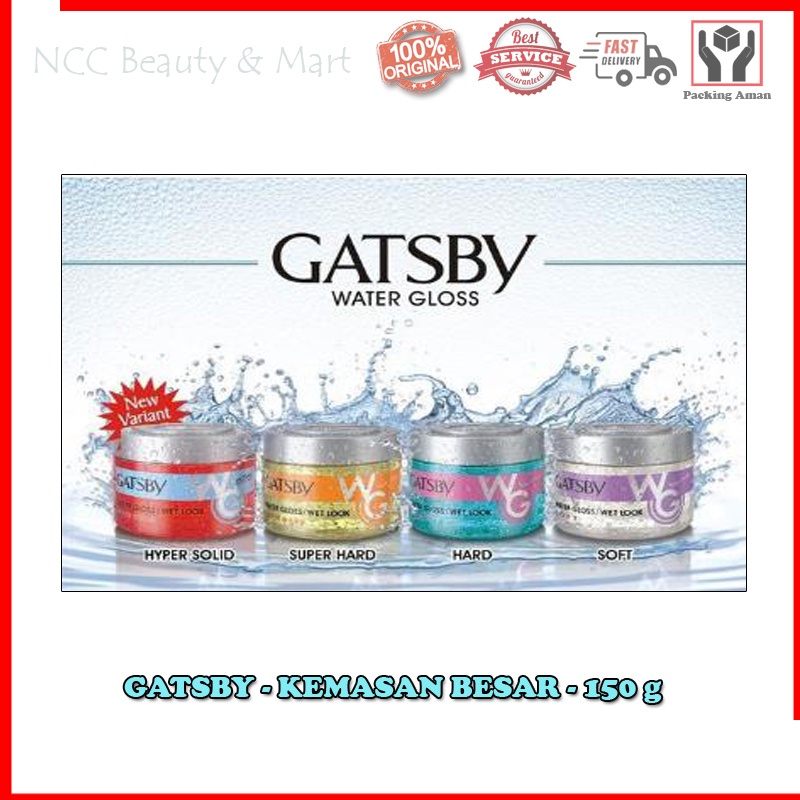 * NCC * Gatsby Watergloss Minyak Rambut Hypersolid Hard Ultimate Super Soft - Kemasan Besar