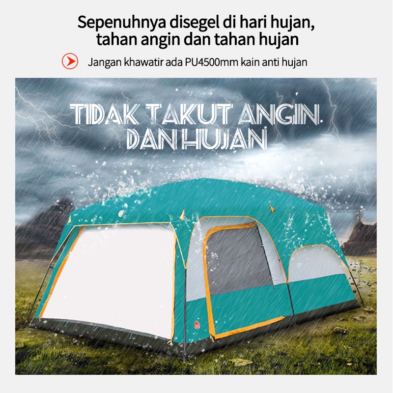 Tenda Camping 5-8 Orang（3.3✖2.1✖2M）Portable Waterproof Camping Tent / kebutuhan semalam yang liar Aksesoris Tenda