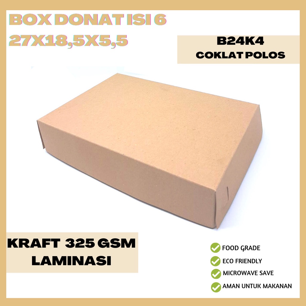 Dus Donat Box Donat Isi 6 Dus Donat (B24K4-27X18.5X5.5 Cm)