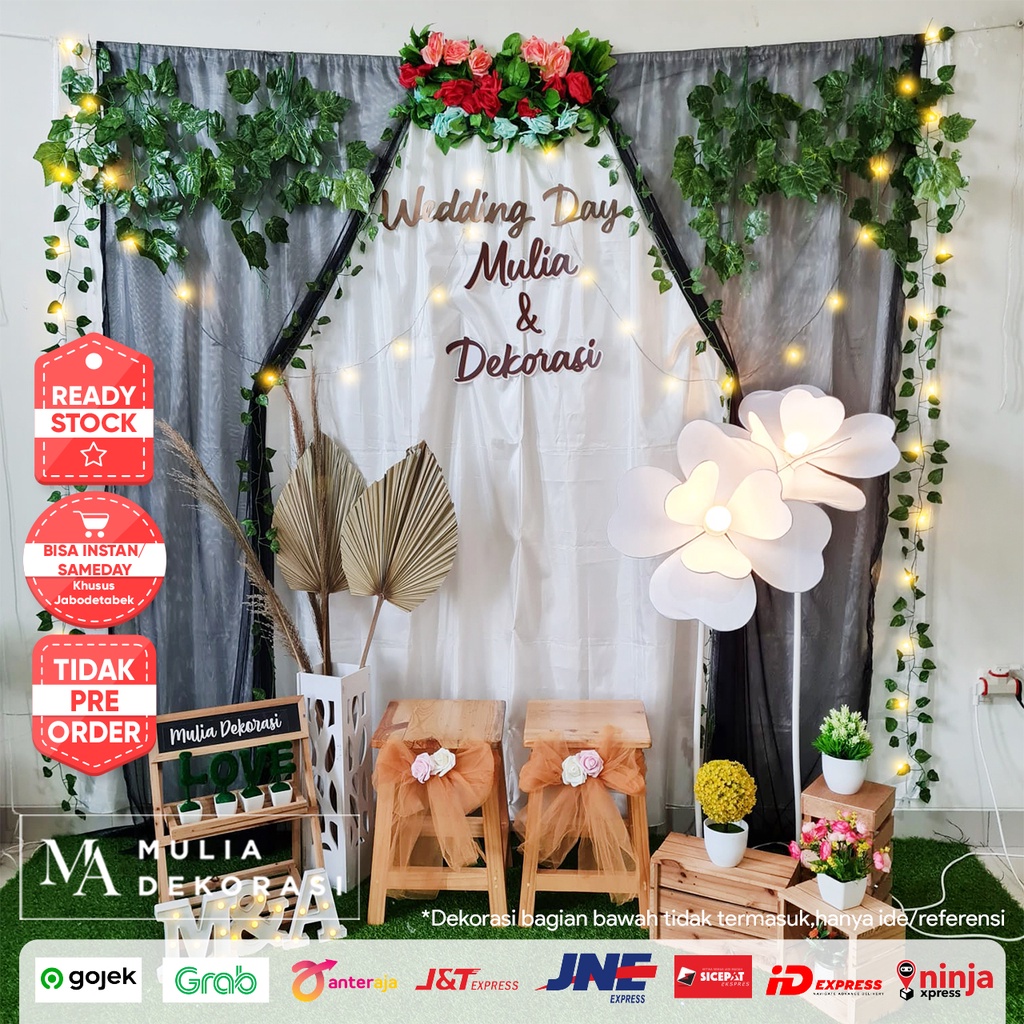 Dekorasi Lamaran Tunangan Backdrop Nikahan PhotoBooth DIY Akad Nikah Aqiqah Khitan Paket Mulia SS
