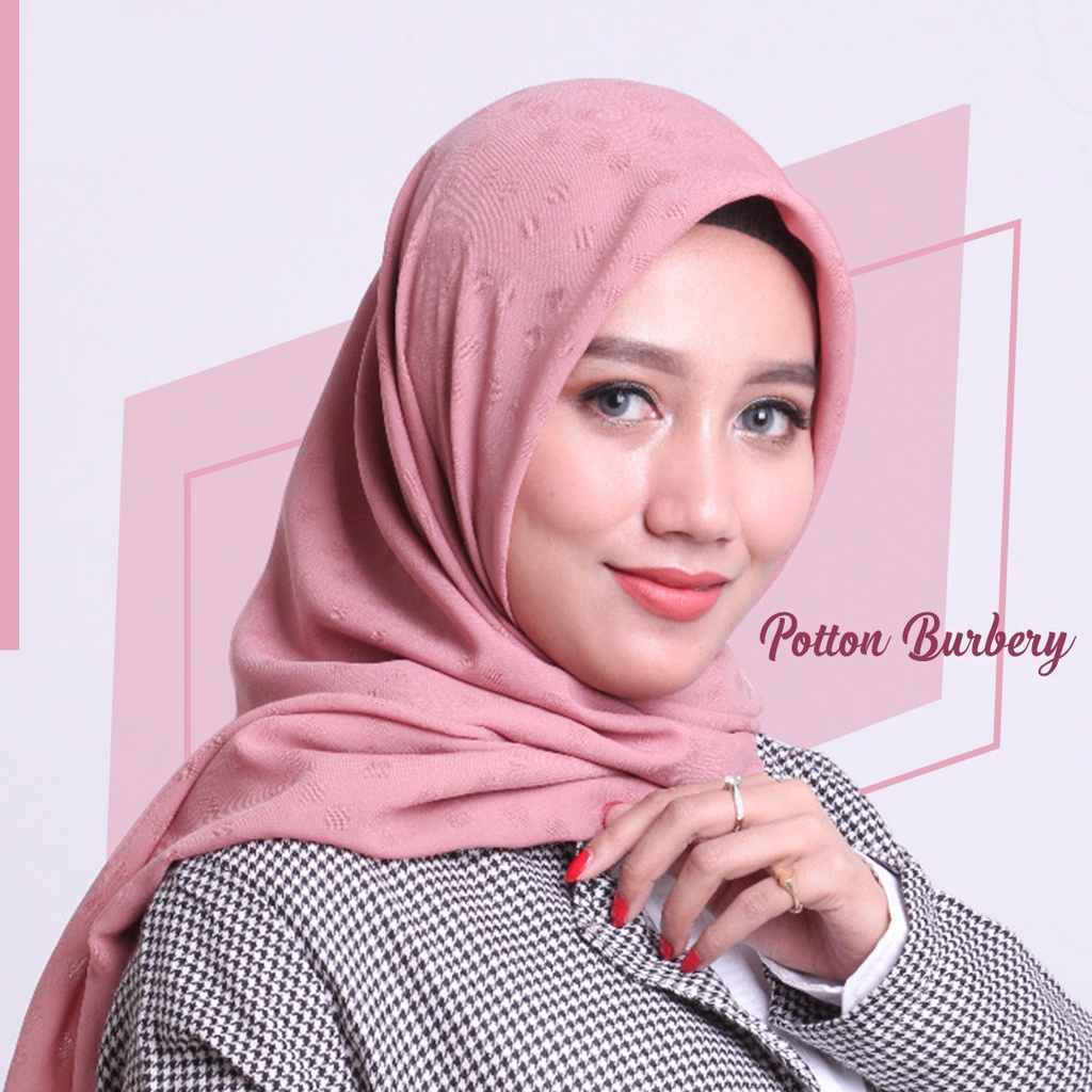 Hijab Segi Empat Pollycotton Burberry Premium Fama Factory