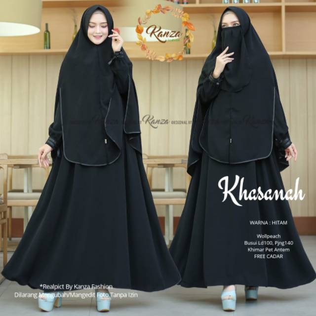 1 Set Baju Muslim Wanita Syari Gamis Hijab instan Dan Cadar | Gamis Set Khimar Terbaru Kekinian | Fashion Muslim-4