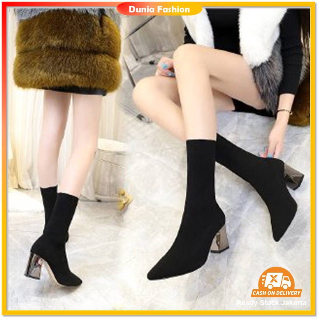 [DUNIA FASHION] Sepatu Boots Wanita Heels Korea Import Premium Quality DF 538