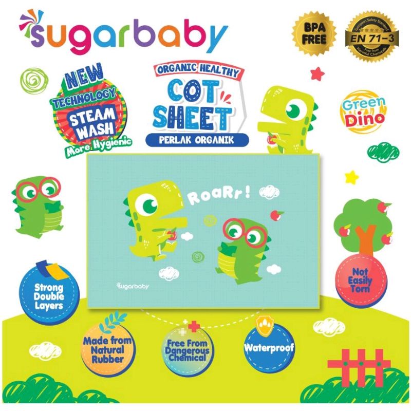 Sugar Baby Organic Healthy Cot Sheet / Perlak Karet Organik / Sugarbaby Perlak Bayi