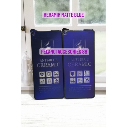 ANTIGORES OPPO A54 / A53 / A53S 4G / A33 / A32 MATTE BLUE KERAMIK ANTI RADIASI ANTI