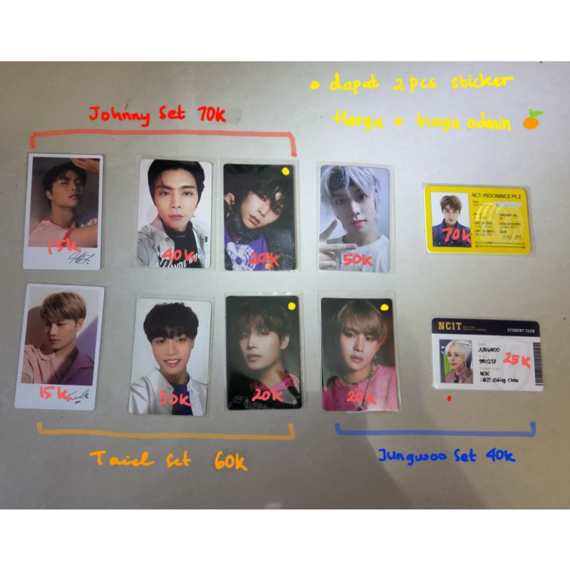 random photopack ncit nct 127 day taeil night johnny id jungwoo yuta neozone n ver id card nct 2020 