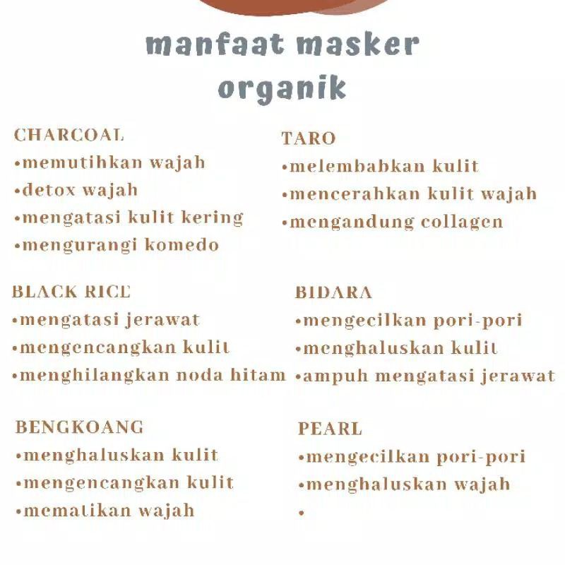 ❤️G.A.SHOP❤️ MASKER WAJAH ORGANIK